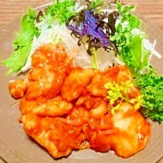 鶏胸肉と玉葱☆ケチャップソテー